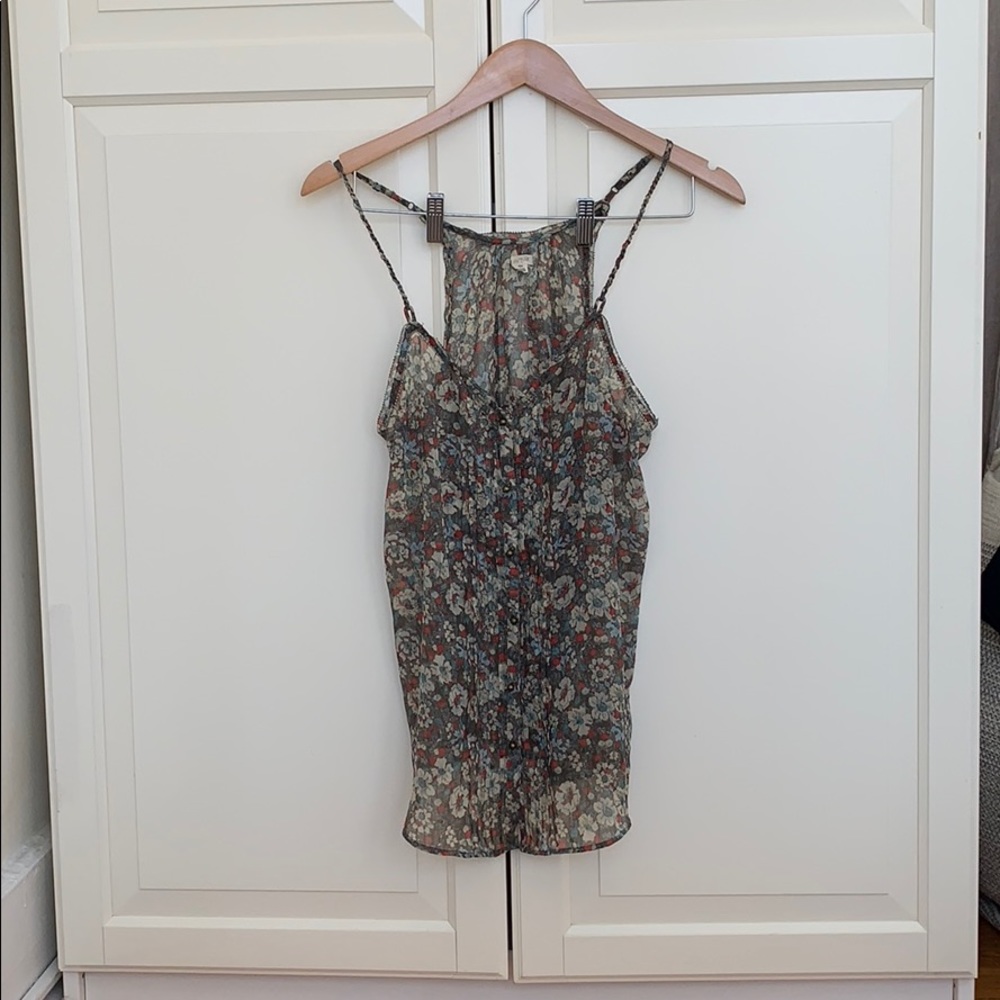 Gauzy Floral Tank Top